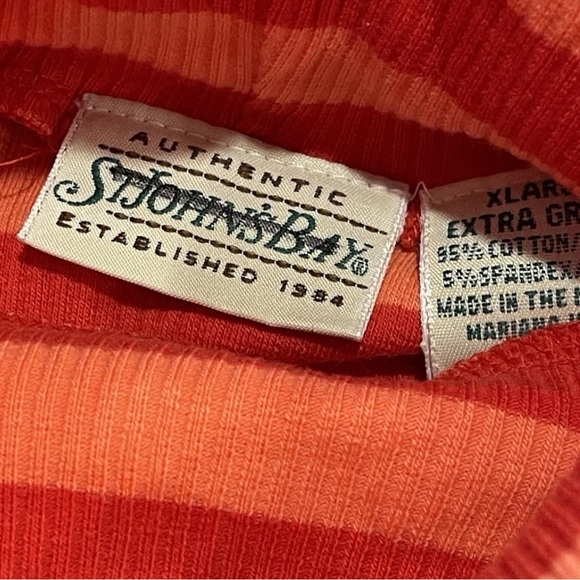 🆕St John’s bay ladies NWT red orange striped sleeveless ribbed pullover size XL - Picture 6 of 10